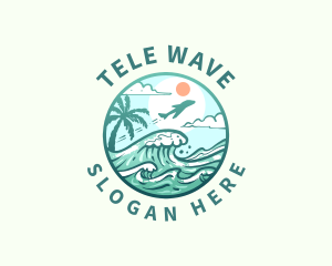 Plane Waves Travel Agency logo design