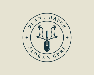 Shovel Plant Gardening logo design