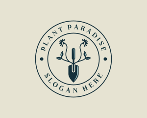 Shovel Plant Gardening logo design