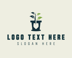 Potted Plant Shovel Gardening logo