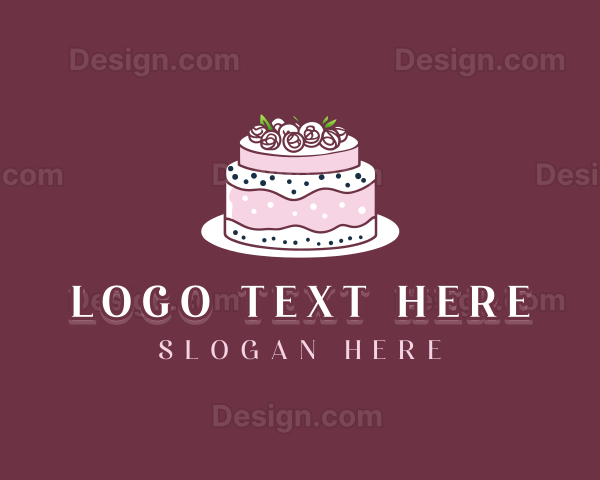 Floral Wedding Cake Logo