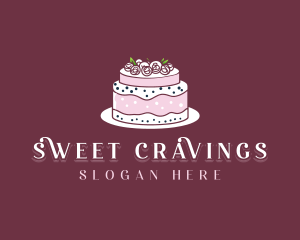 Floral Wedding Cake logo design