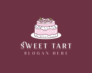 Floral Wedding Cake logo design