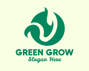 Green Natural Plant  logo design