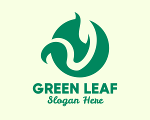 Green Natural Plant  logo design