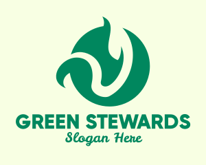 Green Natural Plant  logo design