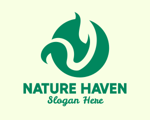 Green Natural Plant  logo design