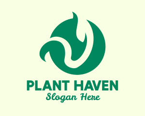 Green Natural Plant  logo design