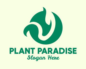 Green Natural Plant  logo design