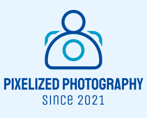 Blue Man Photographer logo design