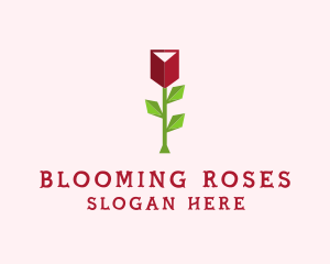 Red Rose Flower logo design