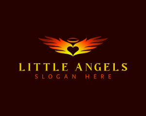 Angel Wings Heart logo design