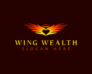 Angel Wings Heart logo design