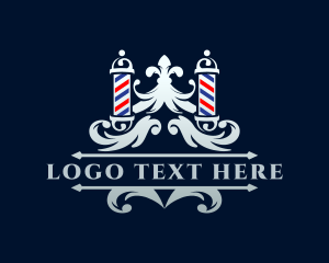 Elegant Barber Pole Ornament logo