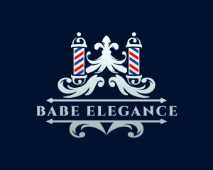 Elegant Barber Pole Ornament logo design