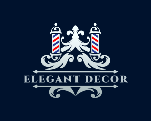 Elegant Barber Pole Ornament logo design