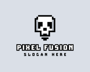 Arcade Skull Pixelated logo design