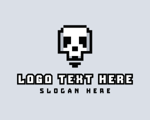 Arcade - Arcade Skull Pixelated logo design