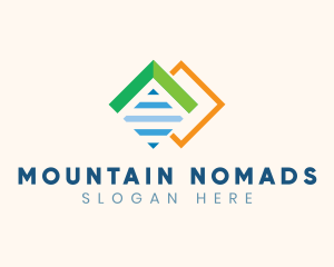 Geometric Mountain Tile logo design