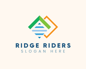 Geometric Mountain Tile logo design