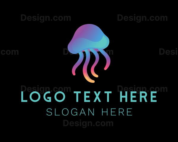 Gradient Abstract Jellyfish Logo