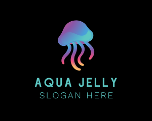 Gradient Abstract Jellyfish logo design