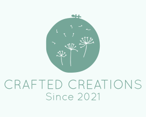 Dandelion Flower Embroidery  logo design