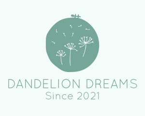 Dandelion Flower Embroidery  logo design