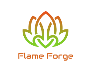 Flaming Green Lotus  logo design