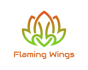 Flaming Green Lotus  logo design