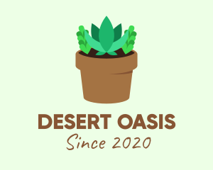 Succulent Gardening Pot logo design