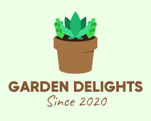 Succulent Gardening Pot logo design