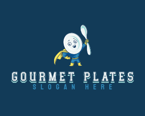 Spoon Plate Superhero  logo design