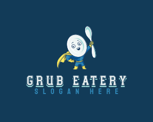 Spoon Plate Superhero  logo design