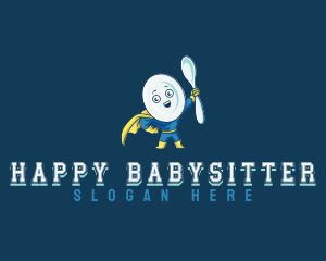 Spoon Plate Superhero  logo design