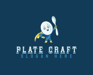 Spoon Plate Superhero  logo design