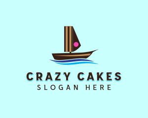 Cake Sailing Boat logo design