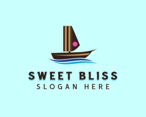 Cake Sailing Boat logo design