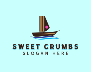 Cake Sailing Boat logo design