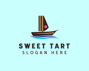 Cake Sailing Boat logo design