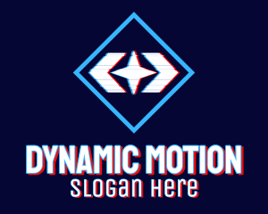 Static Motion Star Glitch logo design