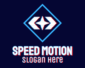 Static Motion Star Glitch logo design