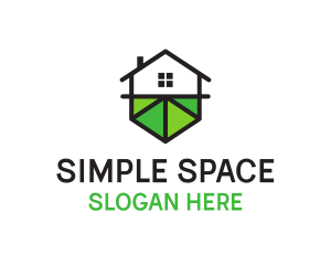 Minimalist Hexagon House logo design