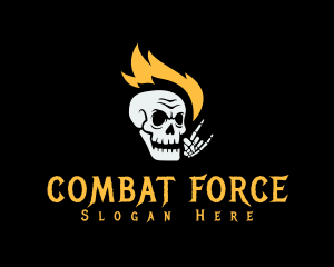 Fire Skull Rockstar  logo