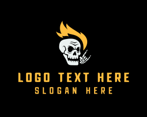 Fire Skull Rockstar  logo