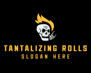 Fire Skull Rockstar  logo design