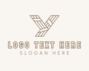Minimalist Wood Plank Letter Y logo design