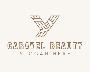 Minimalist Wood Plank Letter Y logo design