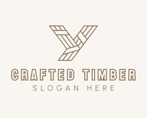 Minimalist Wood Plank Letter Y logo design