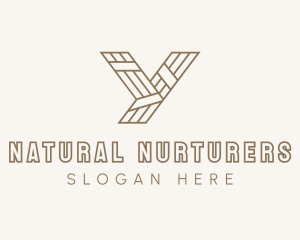 Minimalist Wood Plank Letter Y logo design